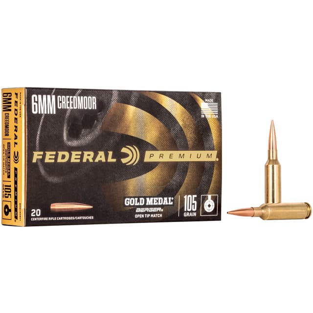 Federal Gold Medal 6mm Creedmoor Berger Hybrid BTHP 105 Grain 20 Rounds