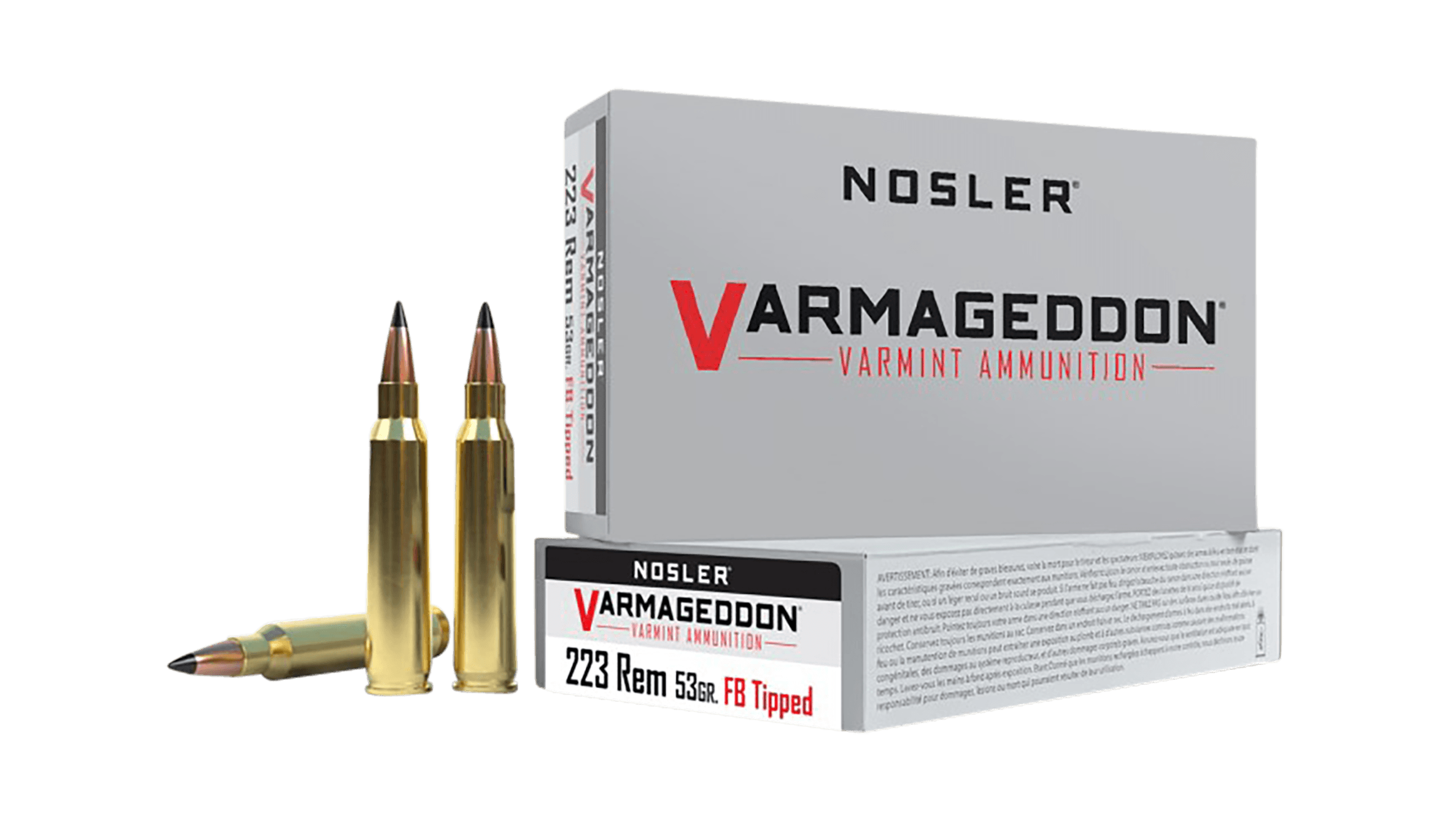 Nosler, Varmageddon, 223 Remington, Vg Fbt, 53 Grain, 20 Rounds