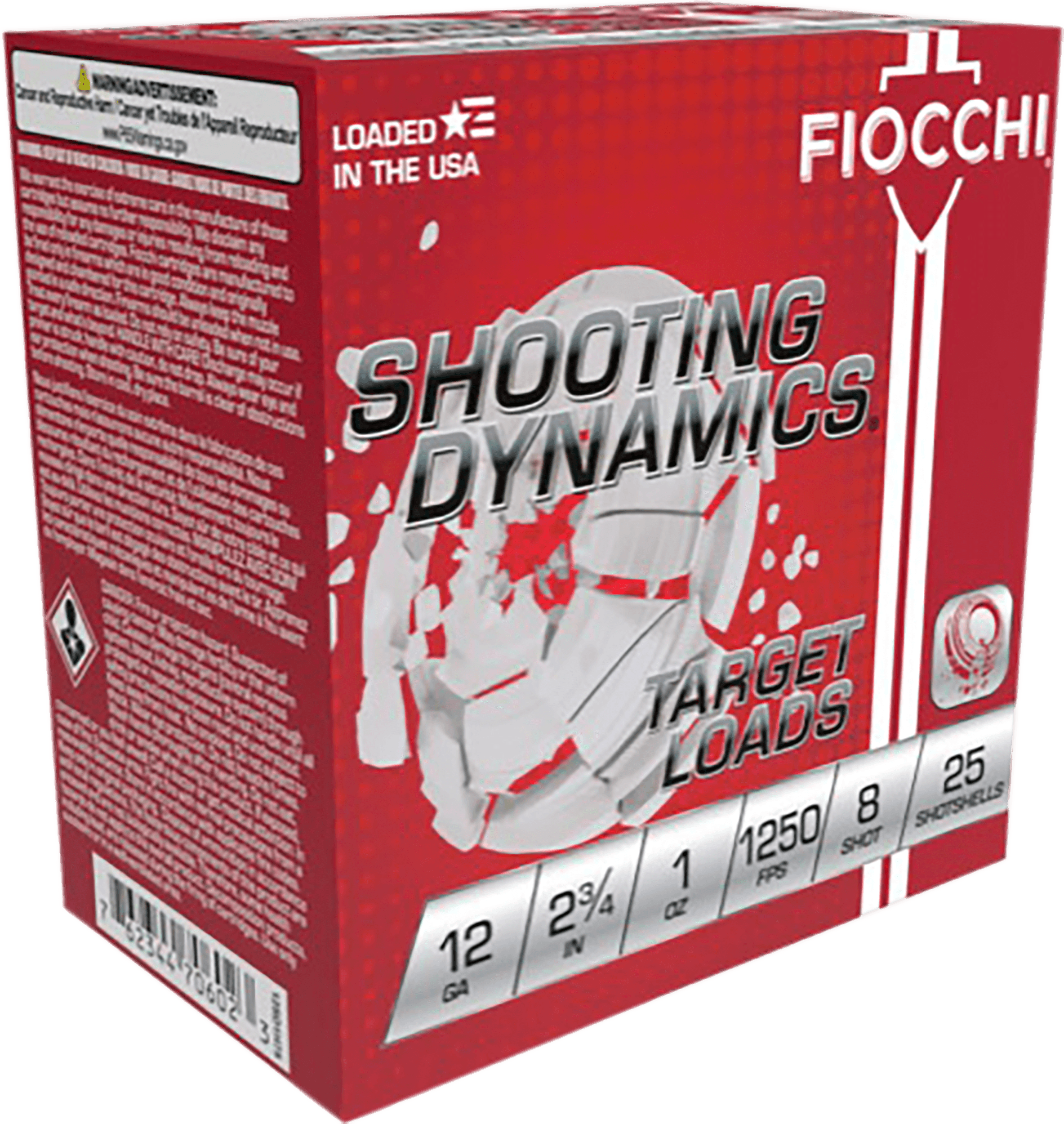 Fiocchi Shooting Dynamics, 12 Gauge, Shotgun Shells, 1 Ounce, 8 Shot, 25 Rounds