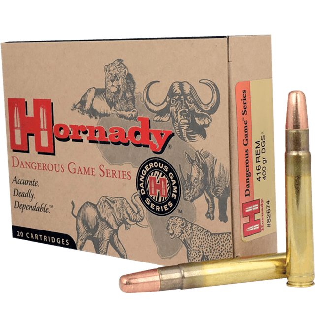 Hornady Dangerous Game 416 Remington Magnum Solid 400 Grain 20 Rounds