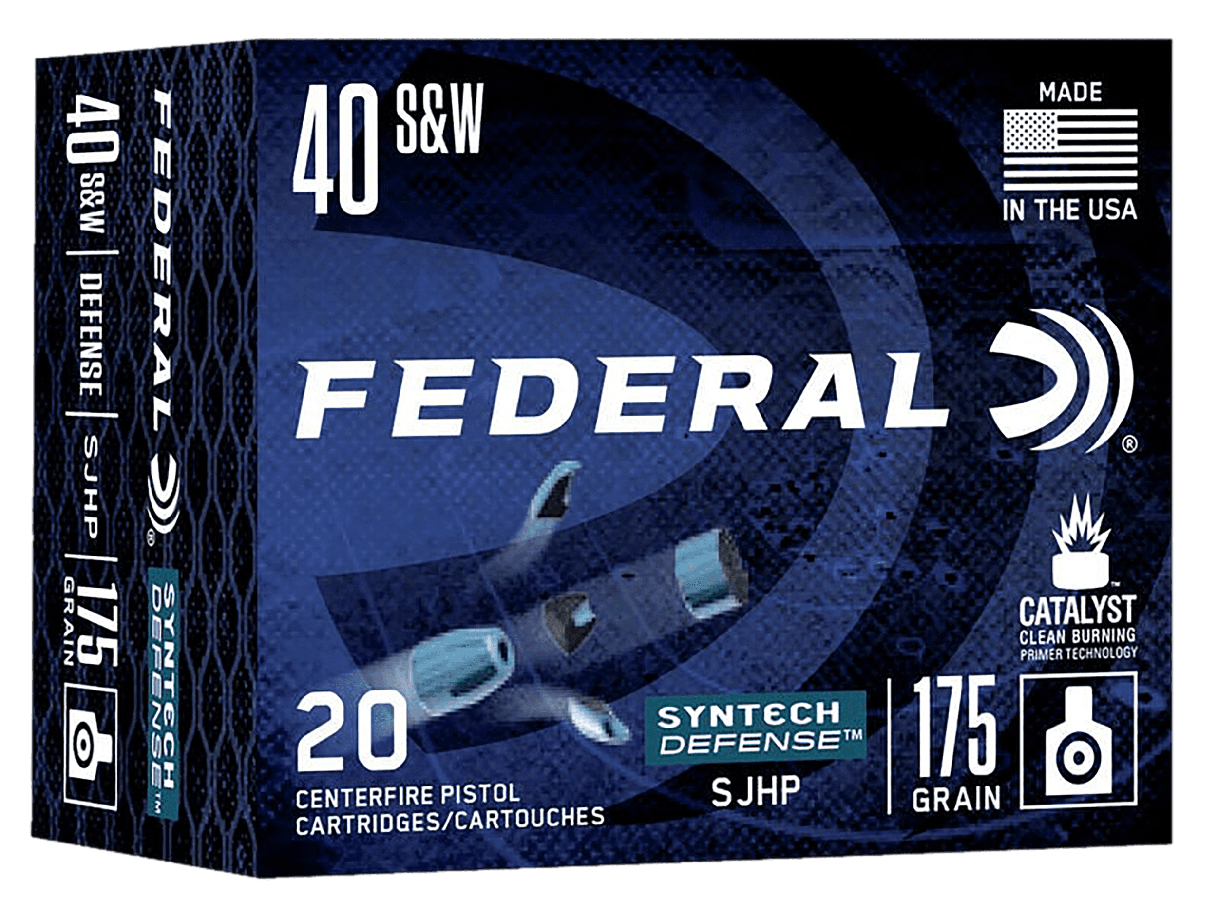 Federal Syntech Defense 40 S&W 175 Grain SJHP 20 Rounds