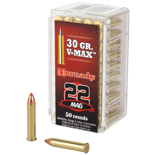 Hornady Varmint Express Rimfire Ammo 22 Mag 30 gr. V-Max 50 rd.