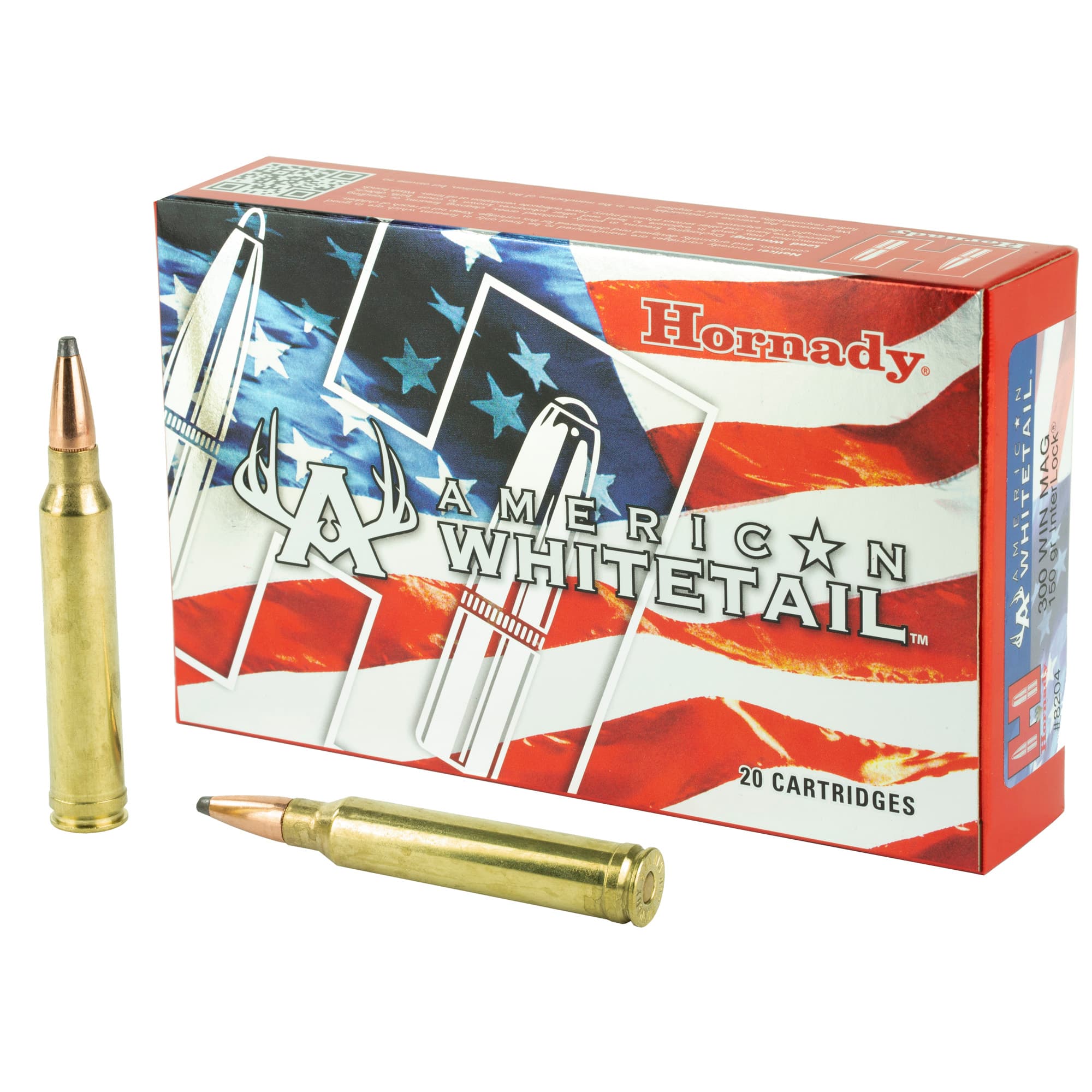 Hornady American Whitetail Rifle Ammo 300 Win Mag 150 gr. InterLock Spire Point 20 rd.