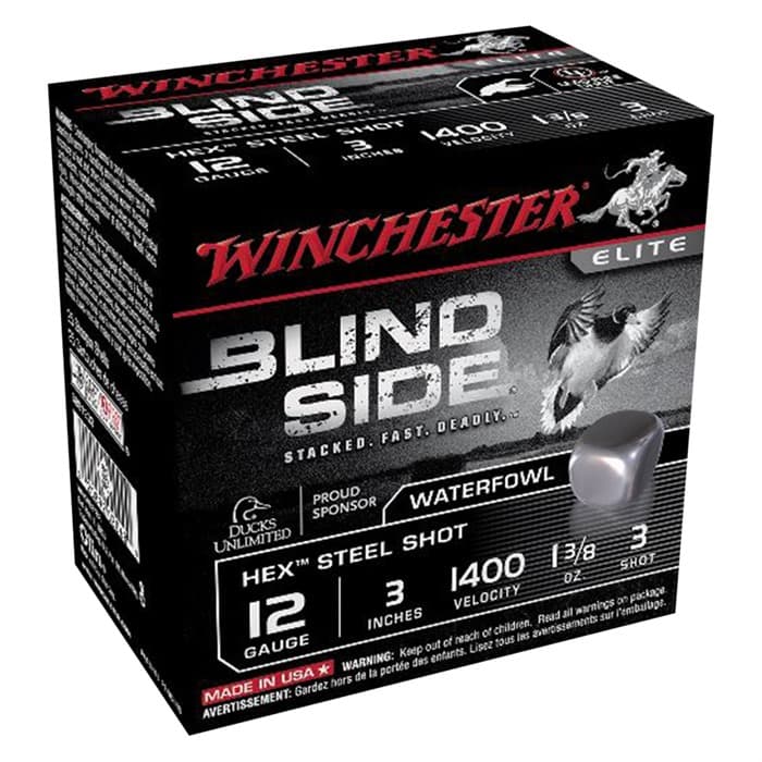 Winchester, Blind Side Hex, 12 Gauge, Number 3 Hex Pellet, 602 Grain, 25 Rounds