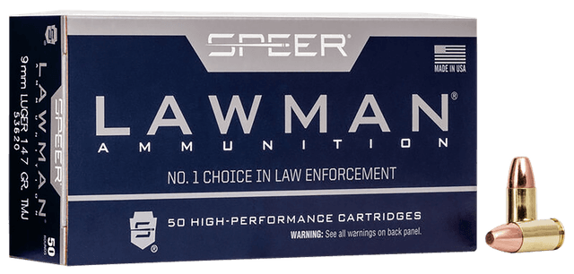 Speer Lawman 9mm Luger Total Metal Jacket 147 Grain 50 Rounds