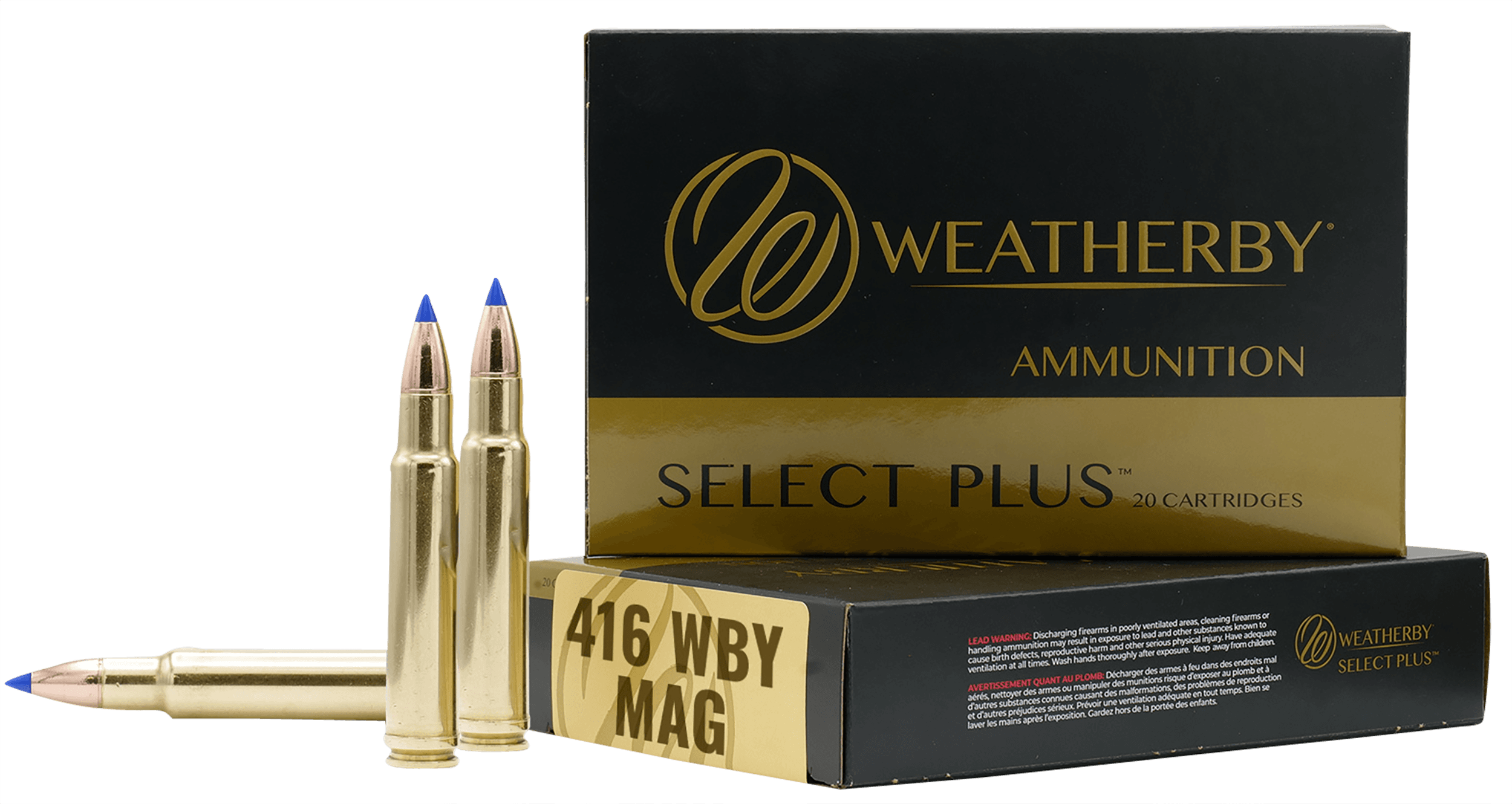 Weatherby H416400RN 416 Weatherby Magnum Soft Point Round Nose 400 Grain 20 Rounds