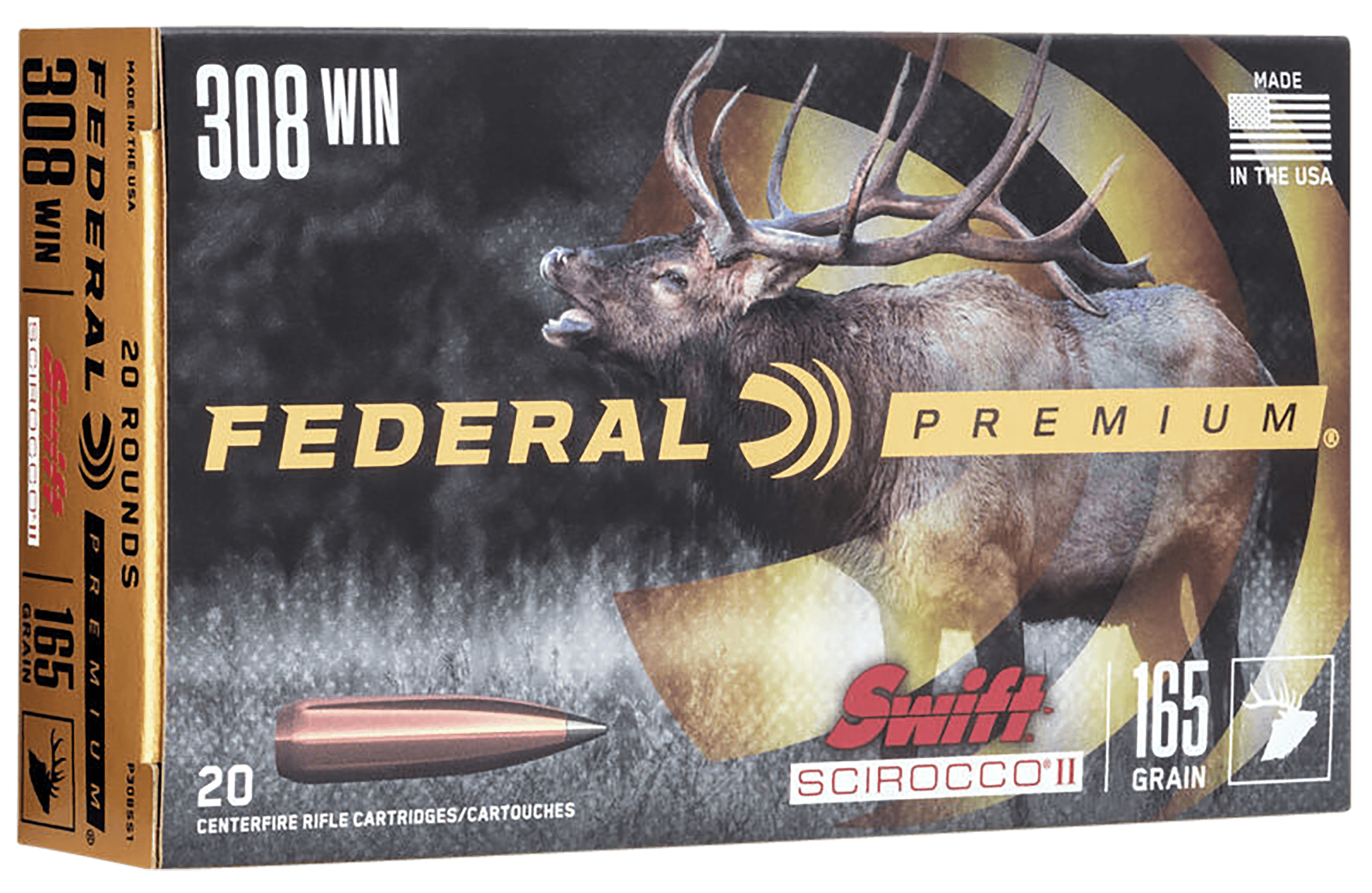 Federal Premium Swift Scirocco II 308 Winchester Polymer-Tipped 165 Grain 20 Rounds