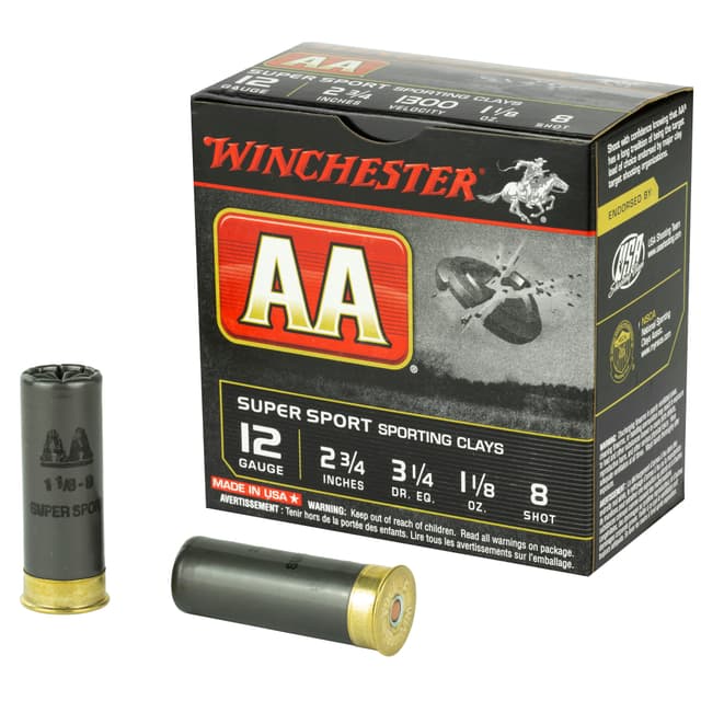 Winchester AA Sporting Clays Load 12 Gauge Lead 1 1/8 oz 25 Rounds