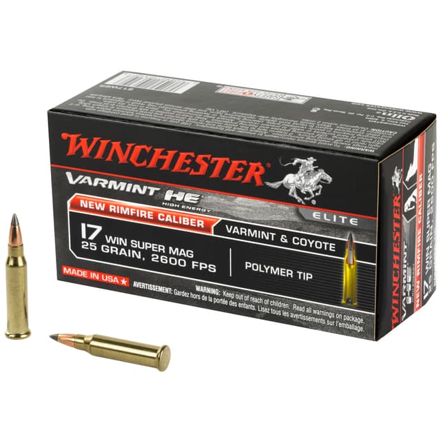 Winchester Varmint High Energy 17 Wsm Polymer Tip 25 Grain 50 Rounds