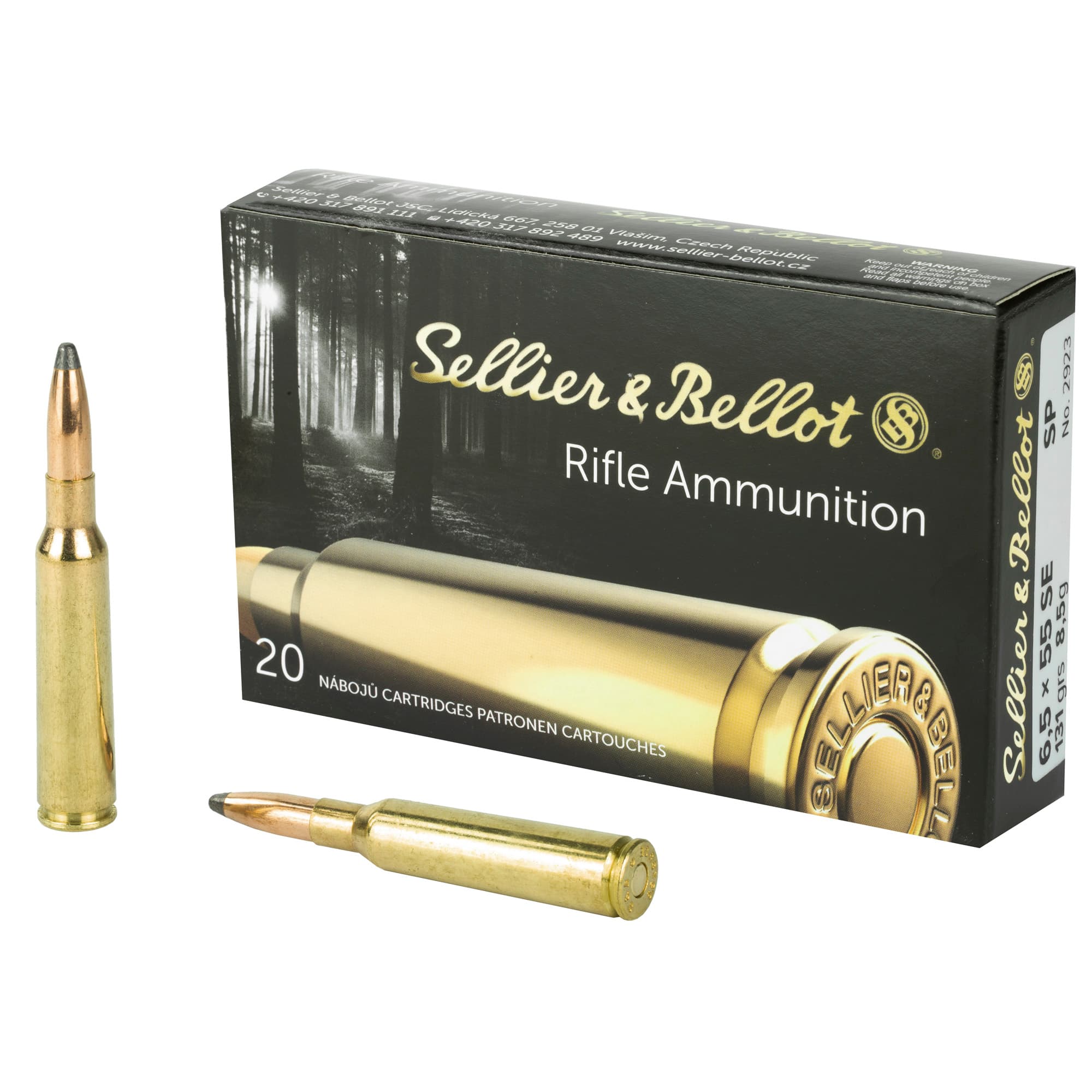 Sellier & Bellot SB6555A 6.5x55 Swedish Soft Point 131 Grain 20 Rounds