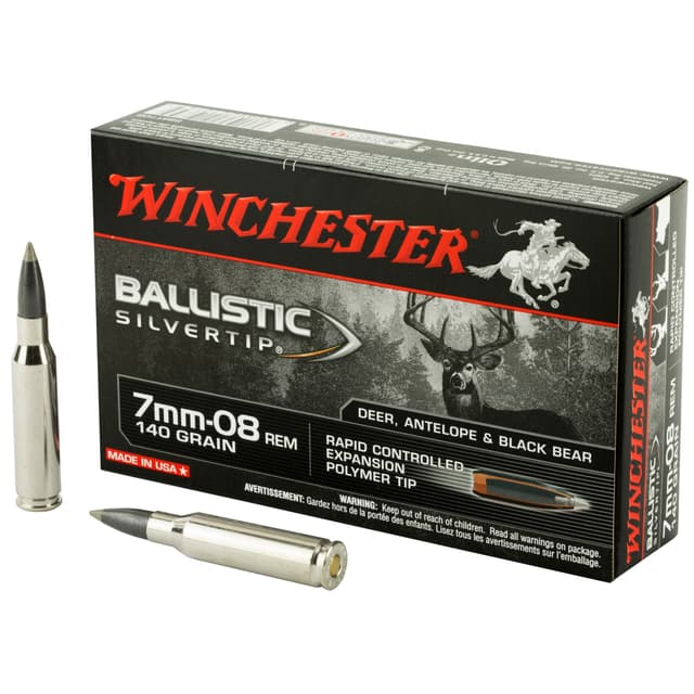 Winchester, Silvertip, 7mm-08 Remington, Polymer Tip, 140 Grain, 20 Rounds