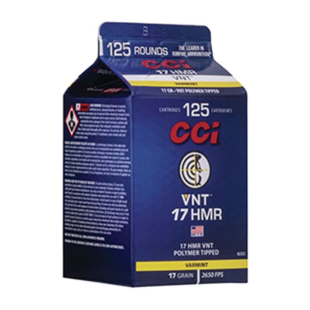 CCI Varmint VNT 17 HMR Varmint Tipped 17 Grain 125 Rounds