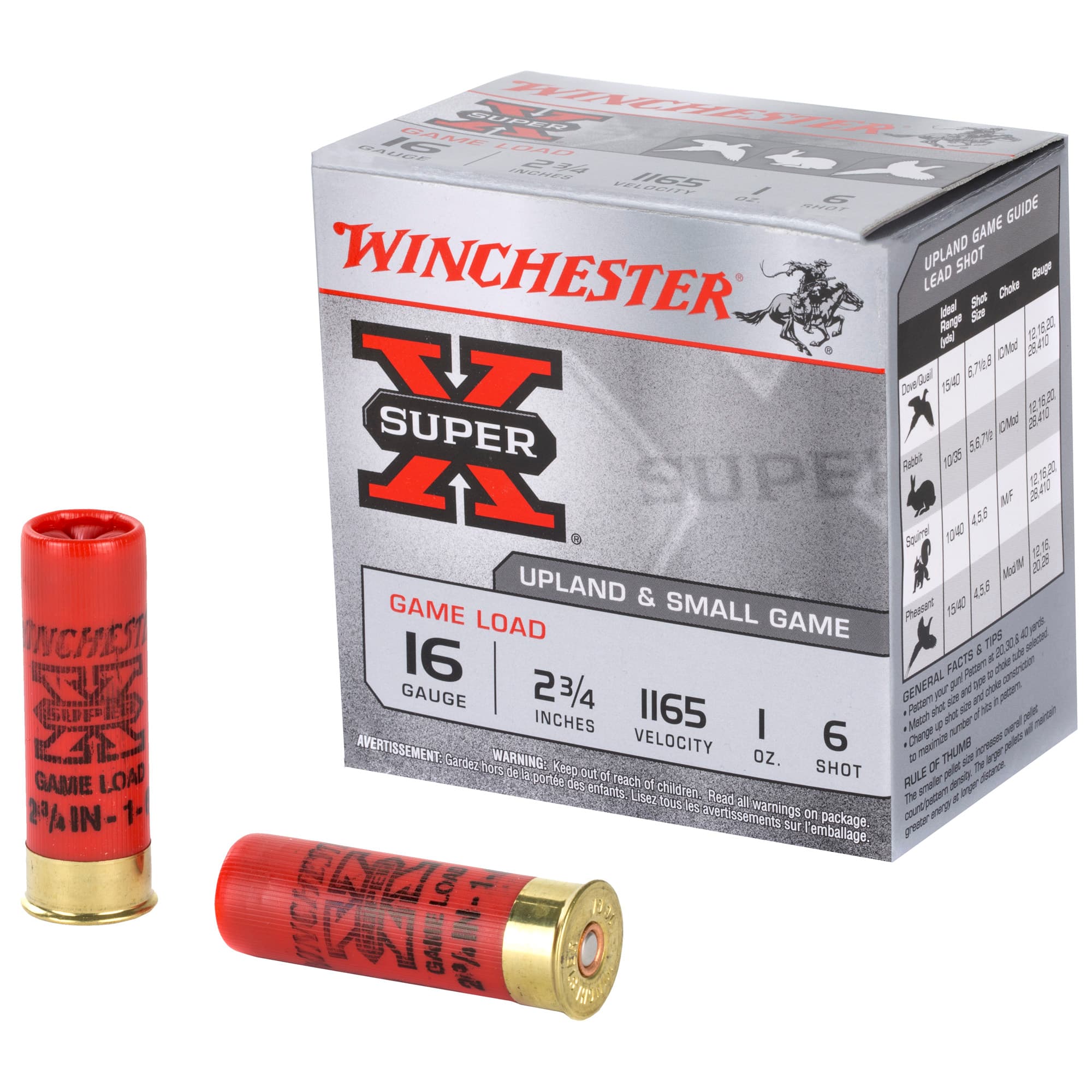 Winchester Super-X Game Load 16 Gauge Lead 1 oz Shot Size 6 25 Rounds