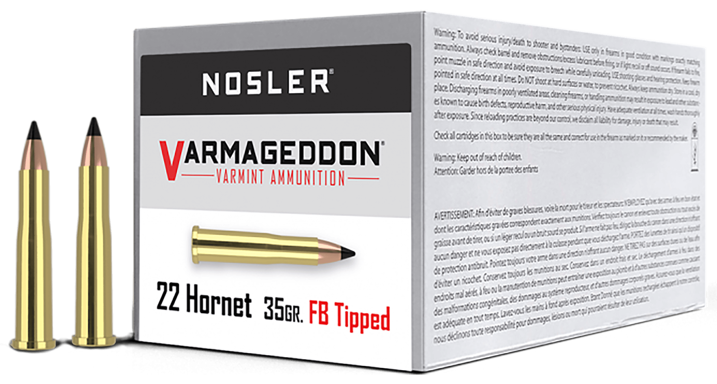 Nosler Varmageddon 22 Hornet Polymer Tip 35 Grain 50 Rounds