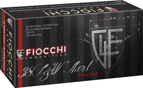 Fiocchi Specialty Centerfire Handgun Ammo 38 S&W Short 145 gr. FMJ 50 rd.