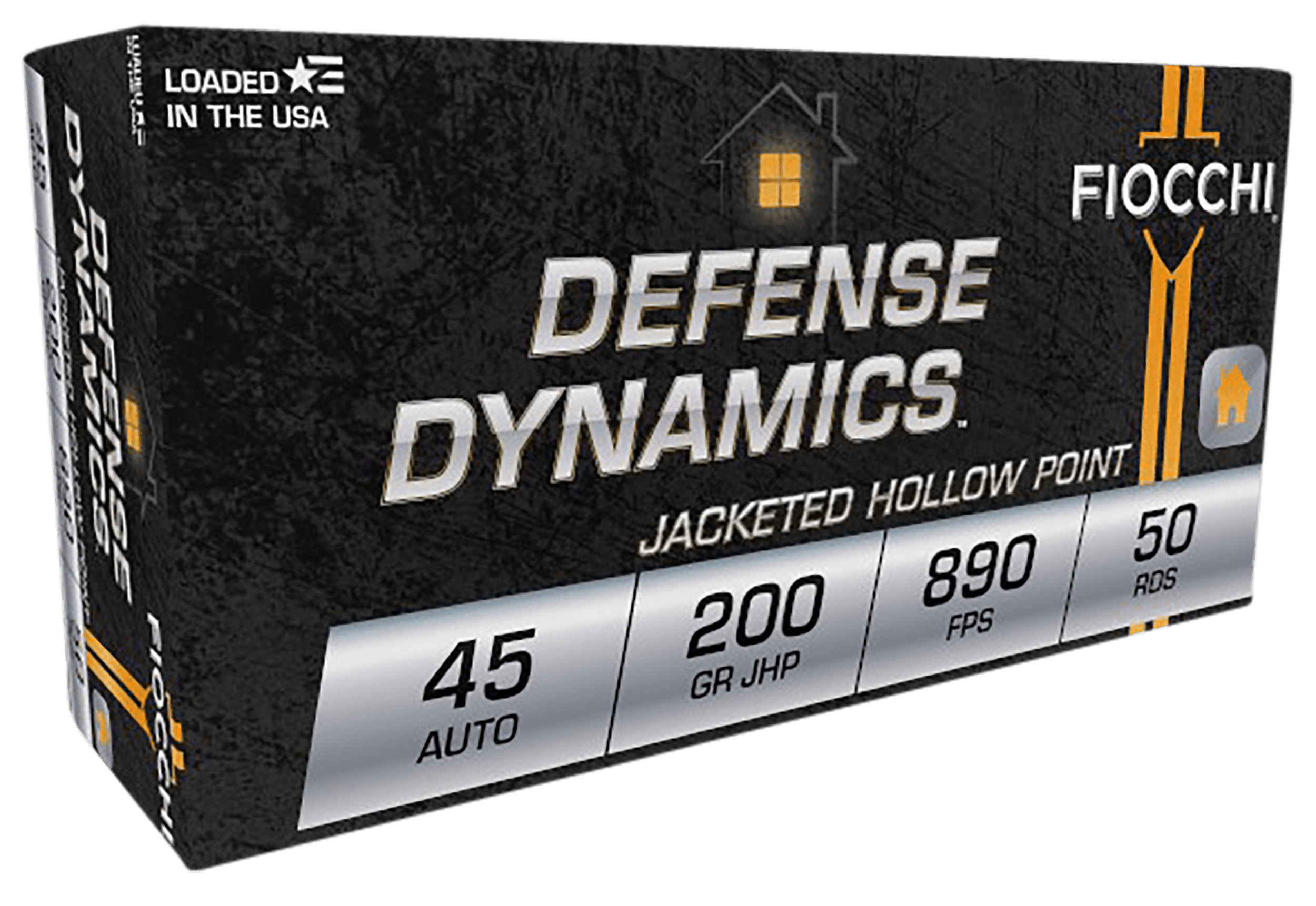 Fiocchi, Defense Dynamics, 45 Acp, Jacketed Hollow Point, 200 Grain, 50 Rounds
