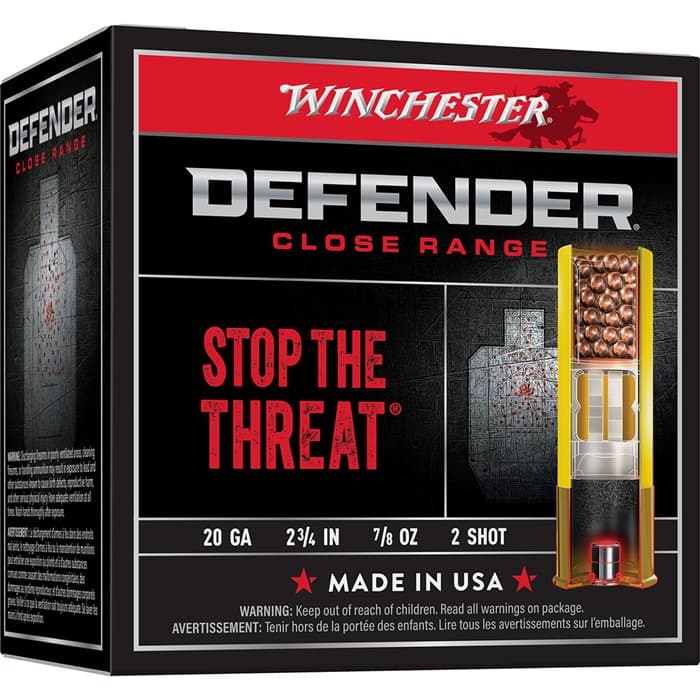 Winchester Defender Load 20 Gauge Copper Plated Lead Shot 7/8 Grain 25 Rounds