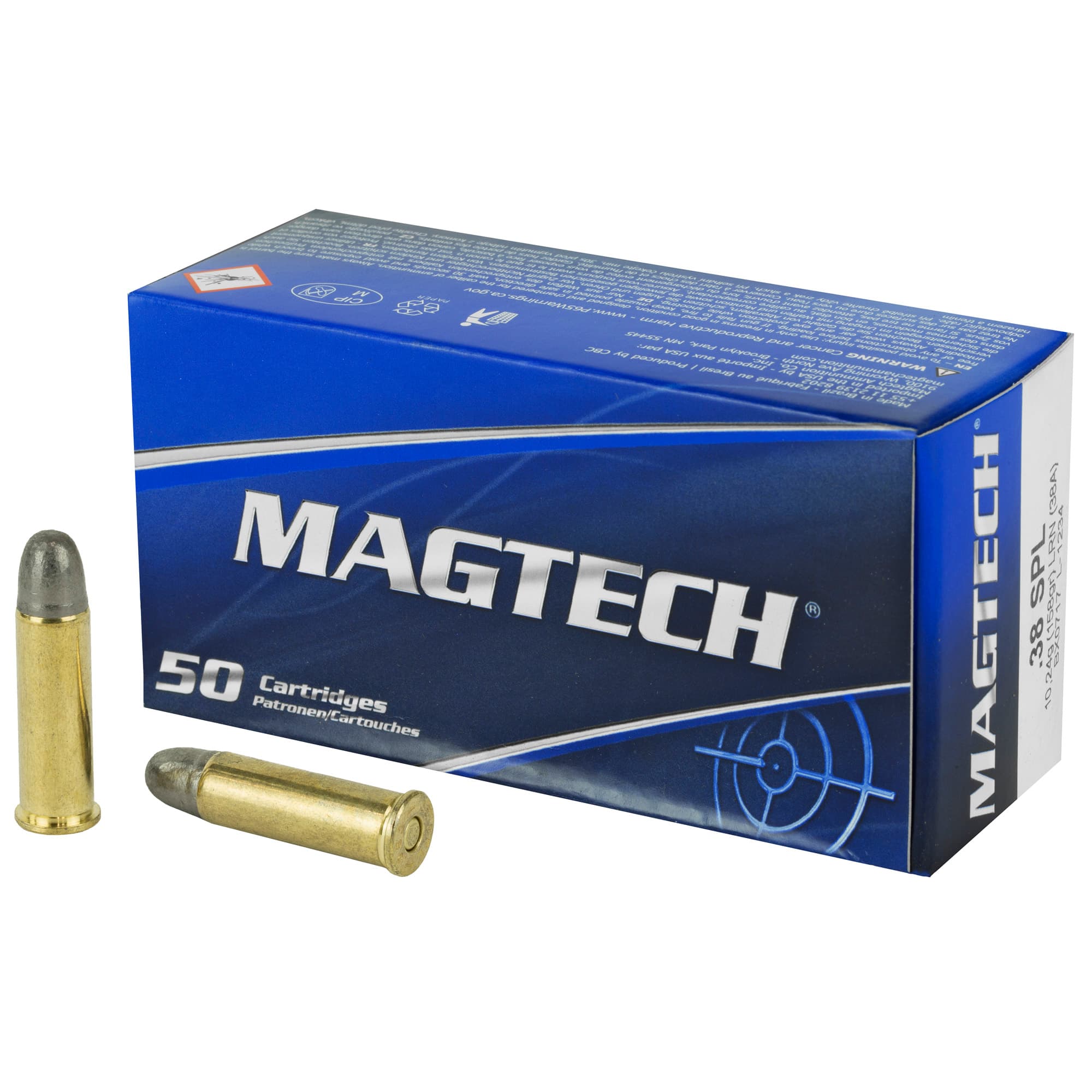 Magtech, Pistol, 38 Special, Lead Round Nose, 158 Grain, 50 Rounds