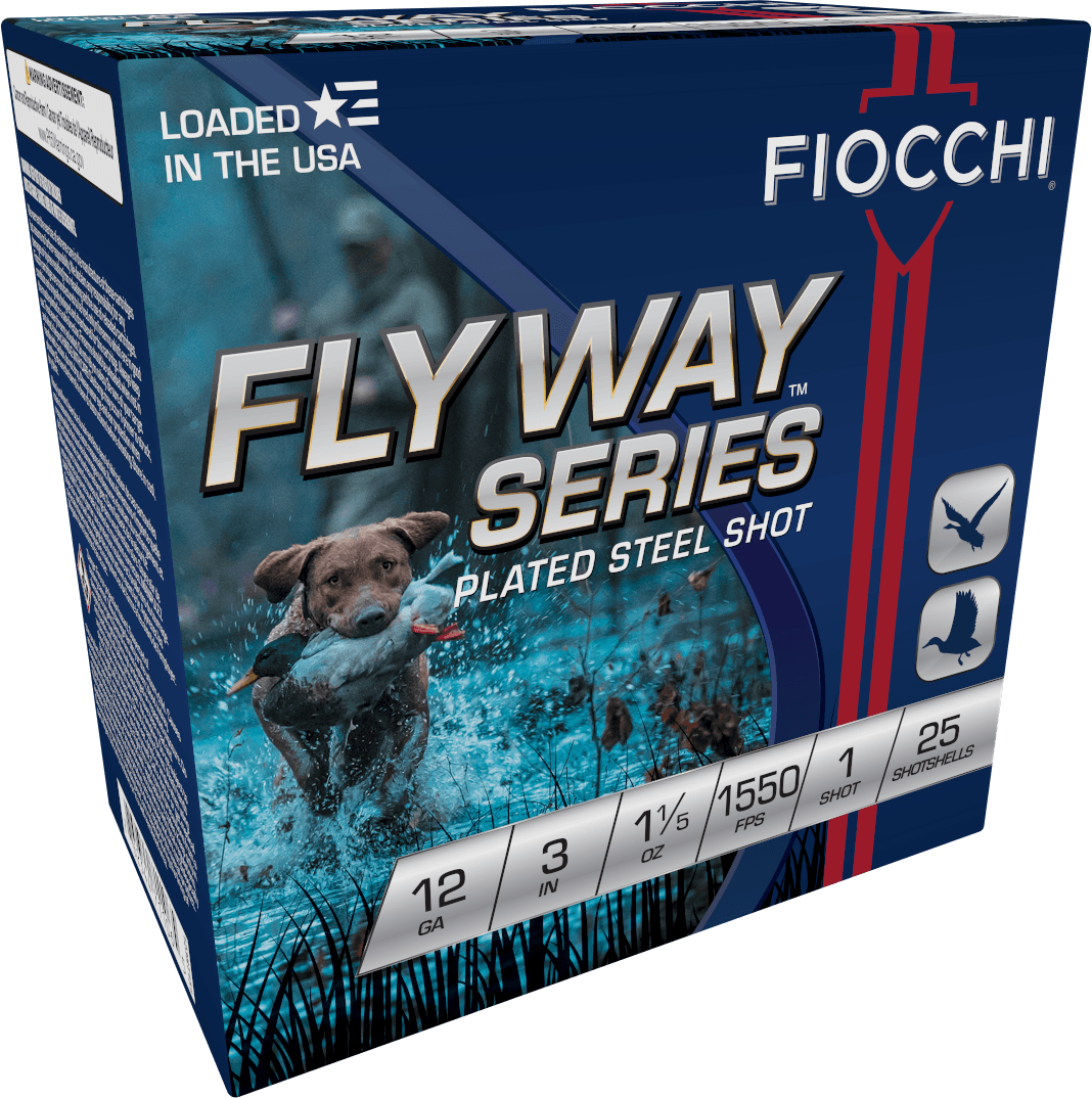 Fiocchi, Flyway Shotgun Loads, 12 Gauge, Steel Shot, 1 1/5 oz, 25 Rounds