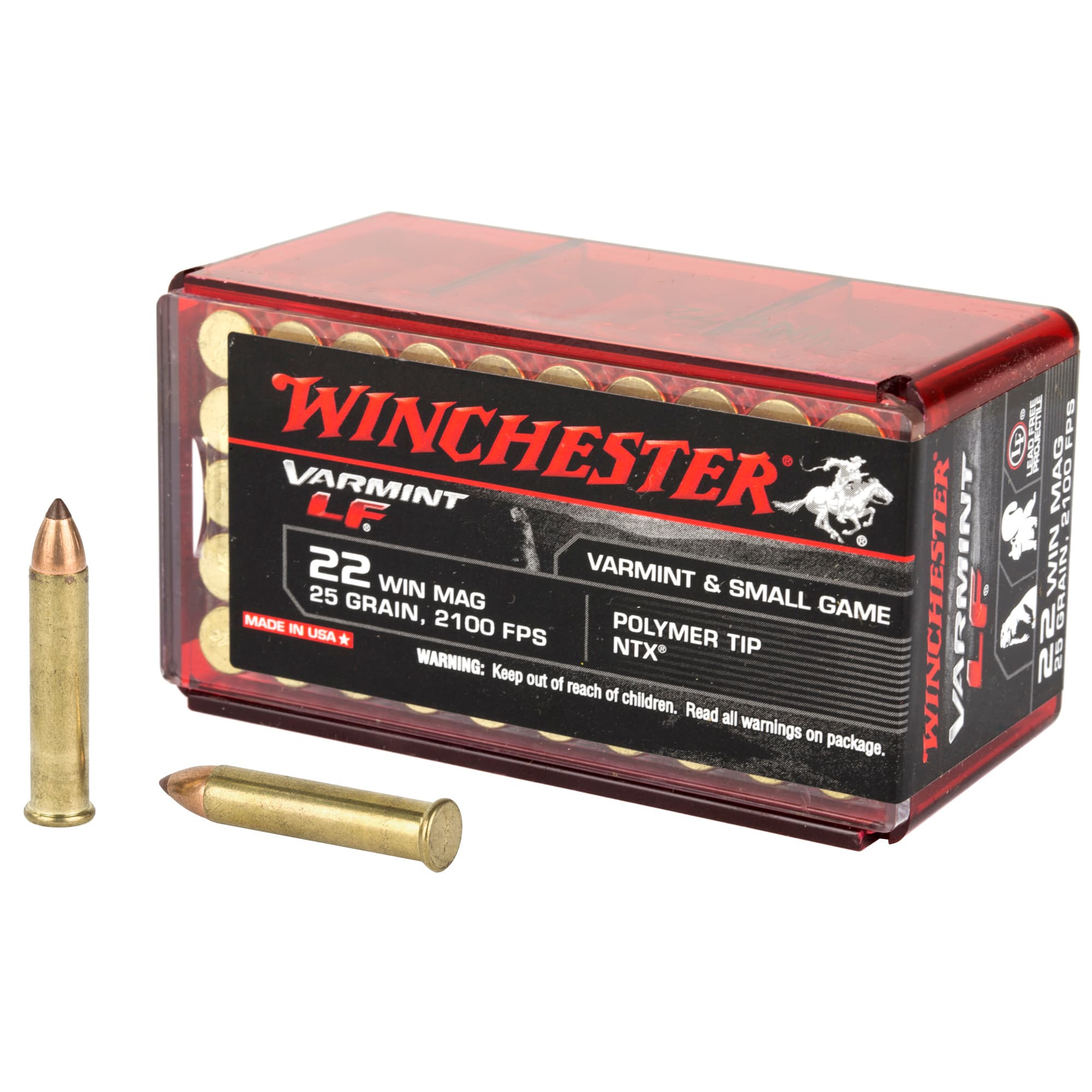 Winchester Varmint 22 Winchester Magnum Rimfire Poly Tip Ntx 25 Grain 50 Rounds