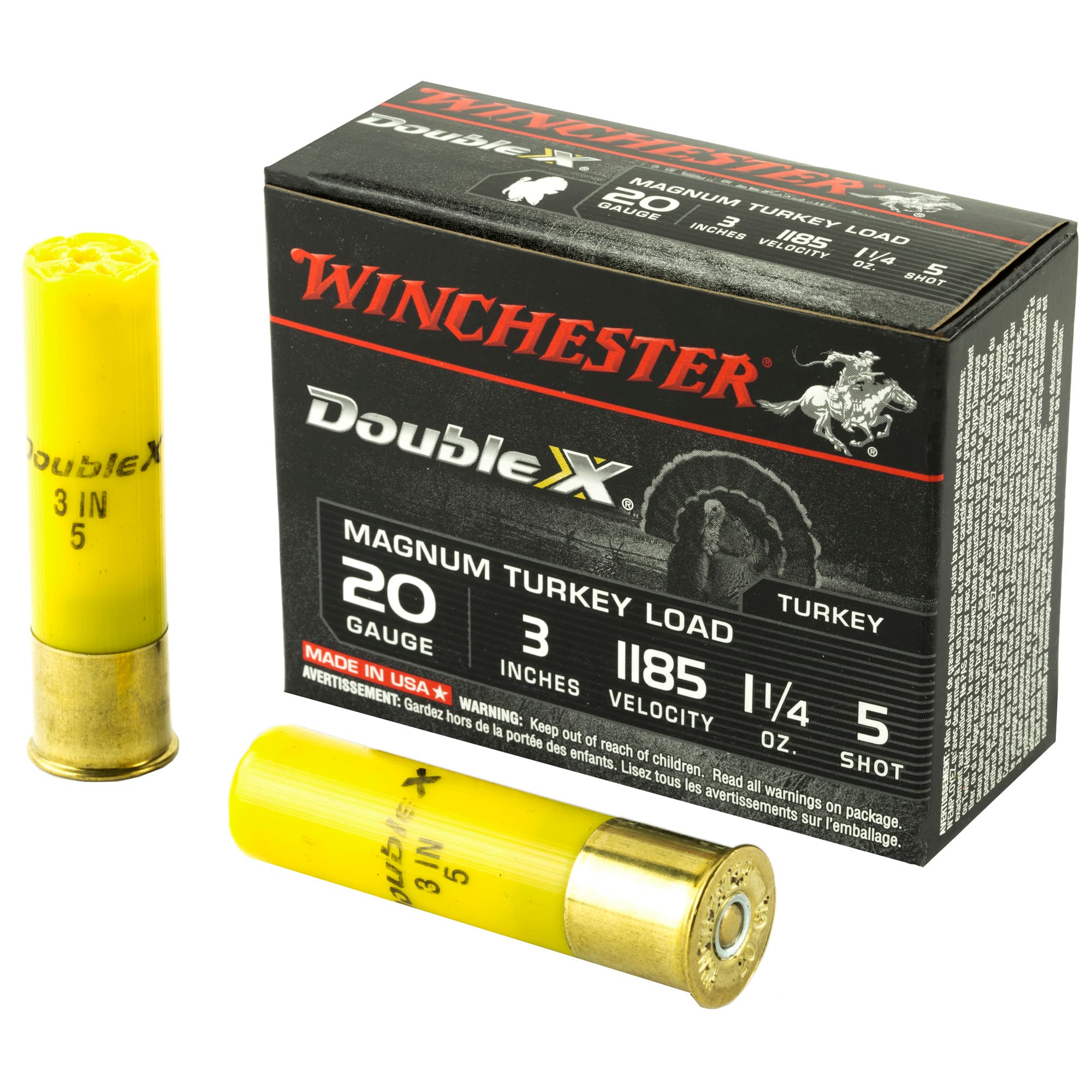 Winchester Double X Magnum Load 20 Gauge Copper-Plated Turkey Shot 1 1/4 Ounce 10 Rounds