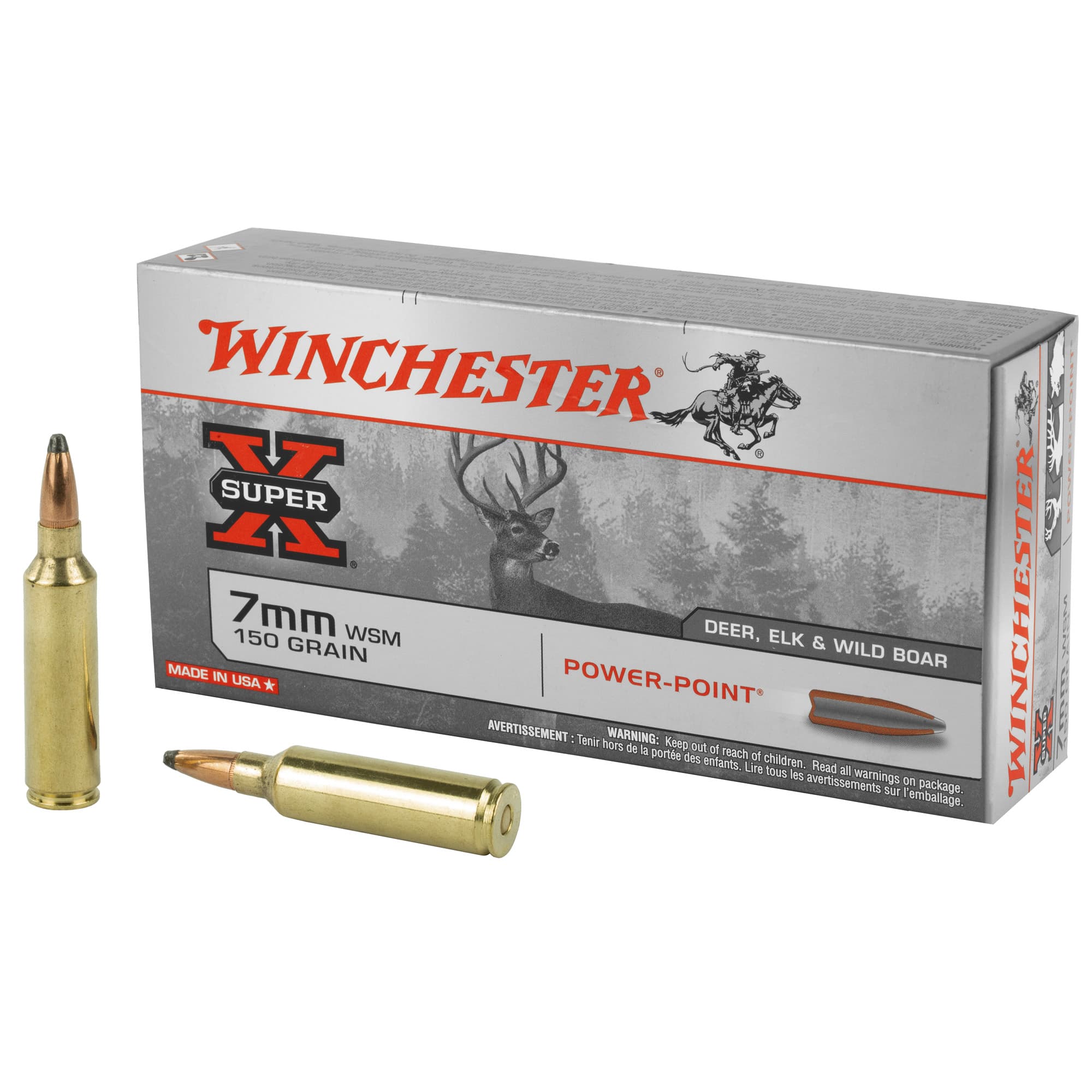 Winchester Super X 7mm Winchester Short Magnum Power Point 150 Grain 20 Rounds