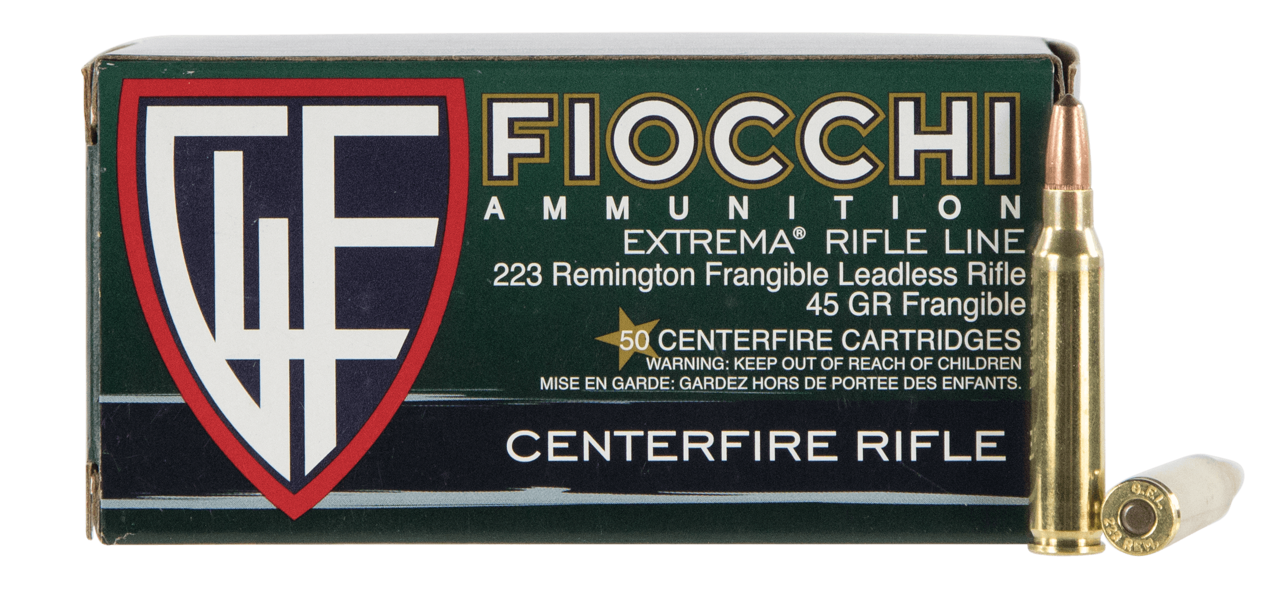 Fiocchi Extrema 223 Remington Lead Free Frangible 45 Grain 50 Rounds