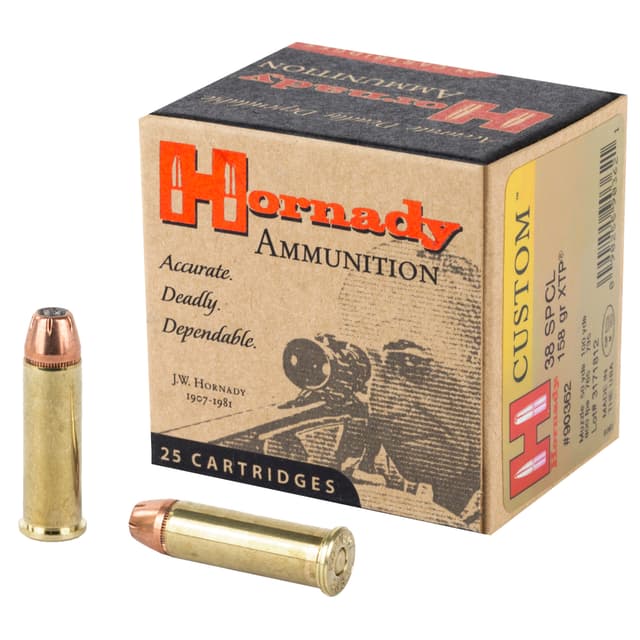 Hornady Custom Pistol Ammo 38 Spl 158 gr. XTP Jacket Hollow Point 25 rd.