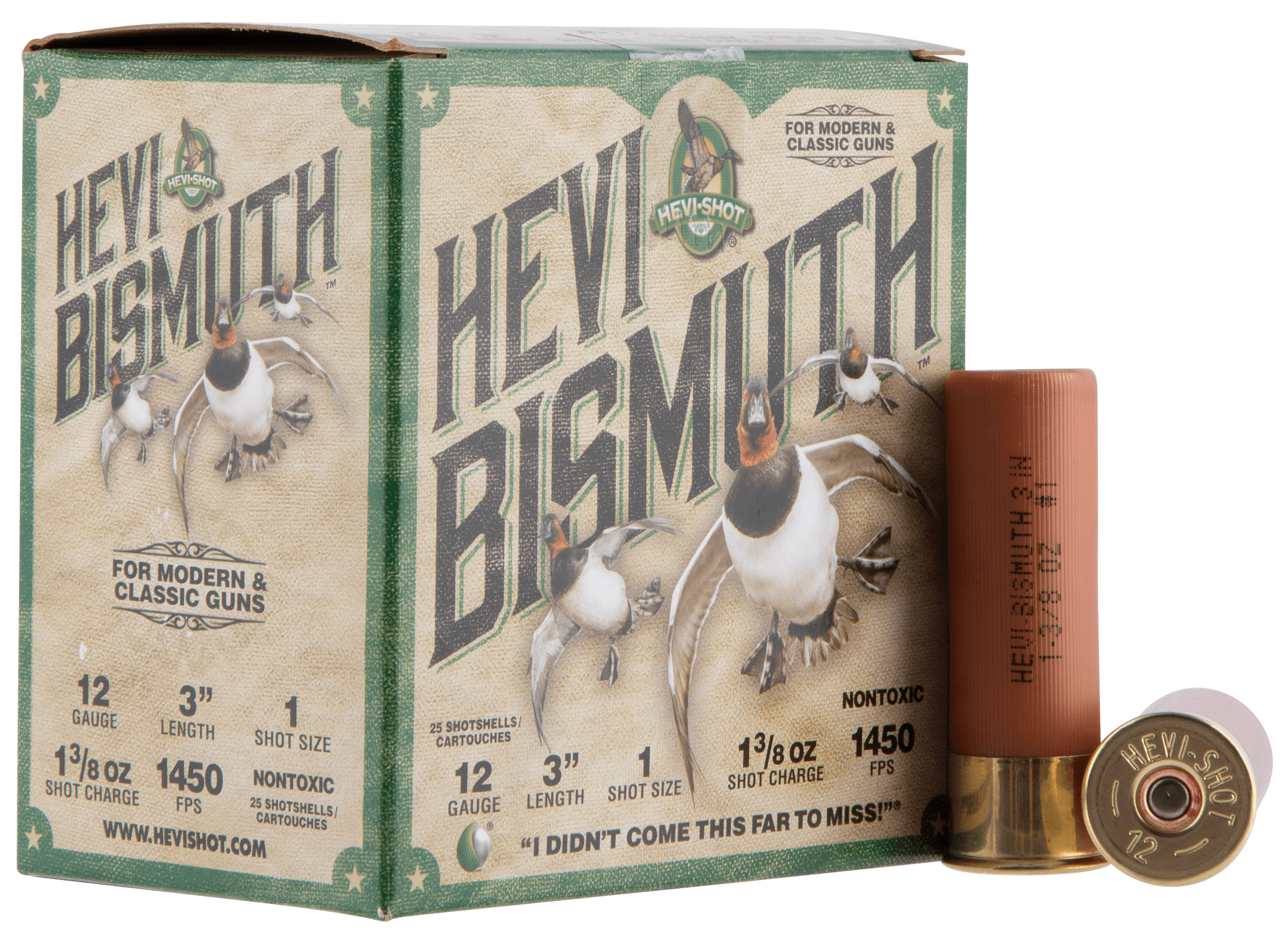 Hevi Shot Bismuth Shotgun Ammo 12 ga. 3 in. 1 3/8 oz. 1 Shot 25 rd.