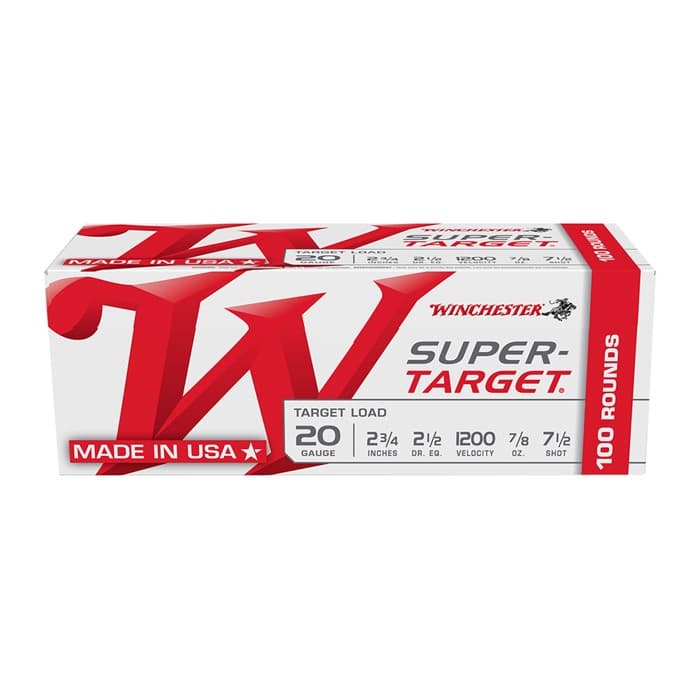Winchester Super-Target 20 Gauge 7.5 Shot 7/8 Ounce 100 Rounds