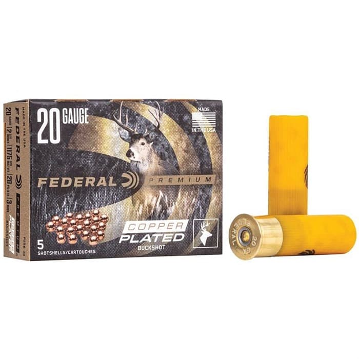 Federal Premium Vital Shok 20 Gauge 3 Buckshot 20 Pellets 2.75 Inch 5 Rounds
