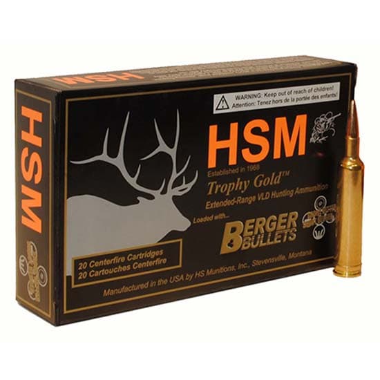 HSM Trophy Gold 300 Remington Ultra Magnum Berger Vld 185 Grain 20 Rounds