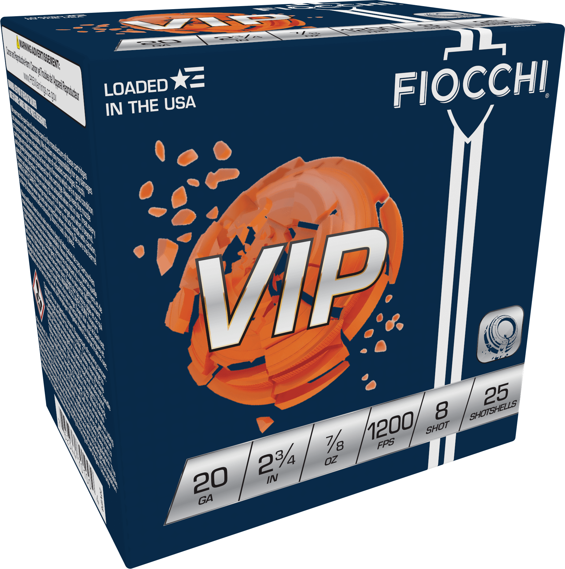 Fiocchi Exacta Target VIP 20 Gauge 7/8 oz Shot Size 8 25 Rounds