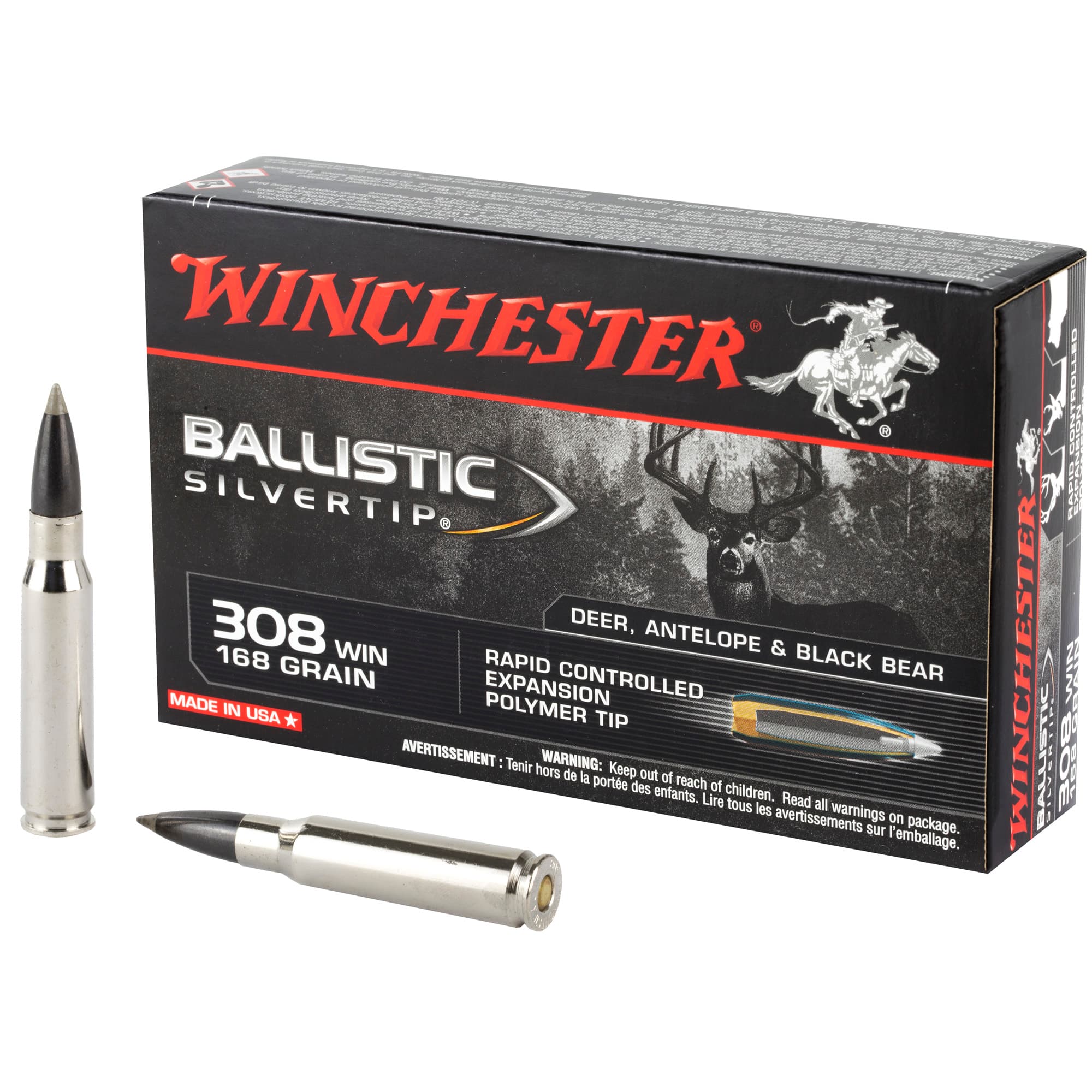 Winchester Ballistic Silvertip 308 Winchester 168 Grain 20 Rounds