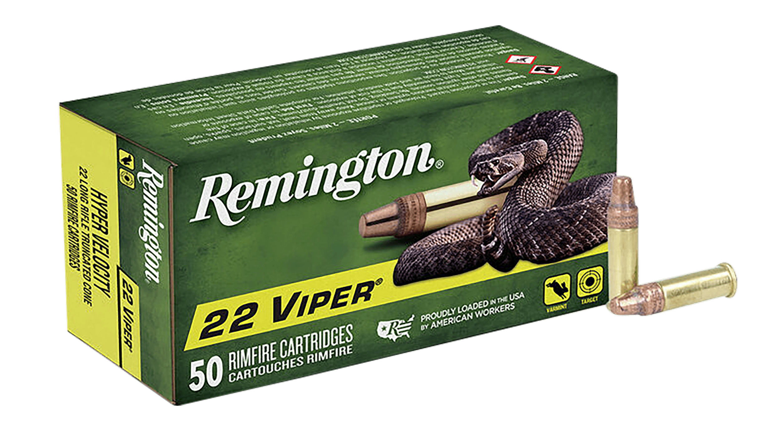 Remington Viper 22 Long Rifle Plated Truncated Cone Bullet 36 Grain 50 Rounds