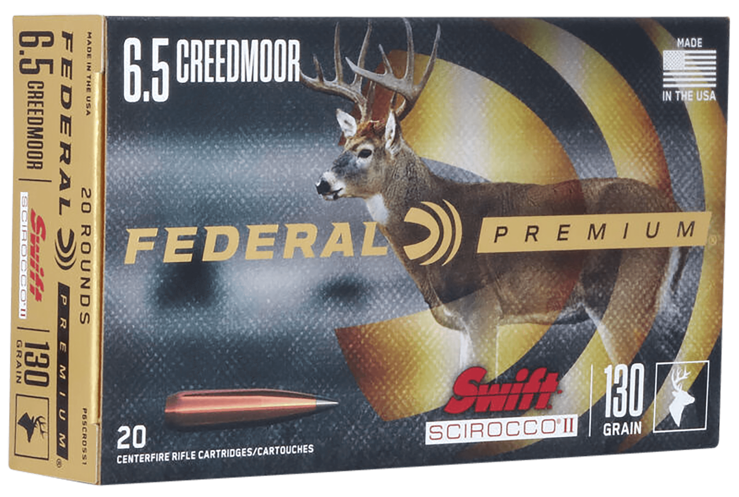 Federal Premium 6.5 Creedmoor Swift Scirocco II 130 Grain 20 Rounds