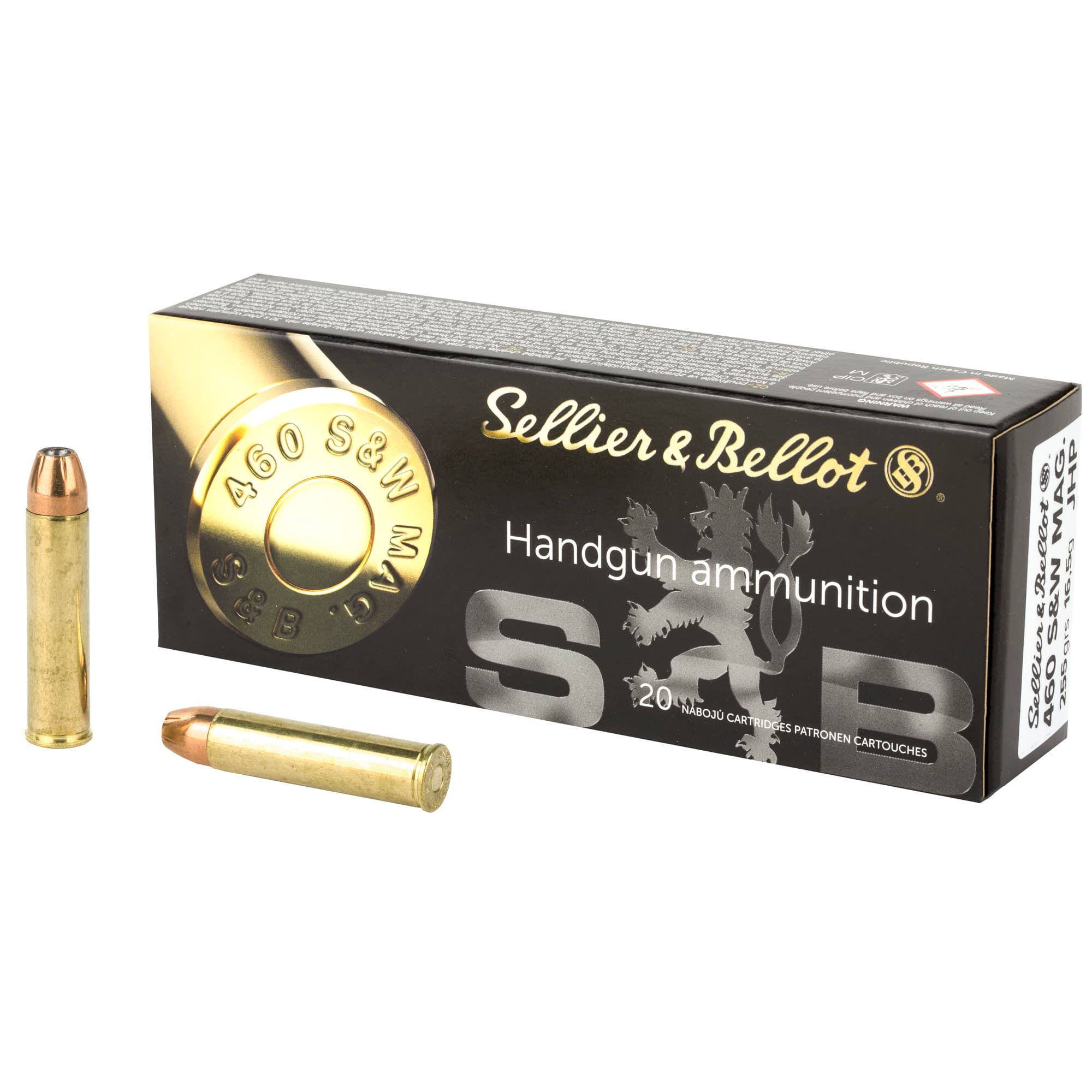 Sellier & Bellot, 460 S&w Magnum, Jacketed Hollow Point, 255 Grain, 20 Rounds