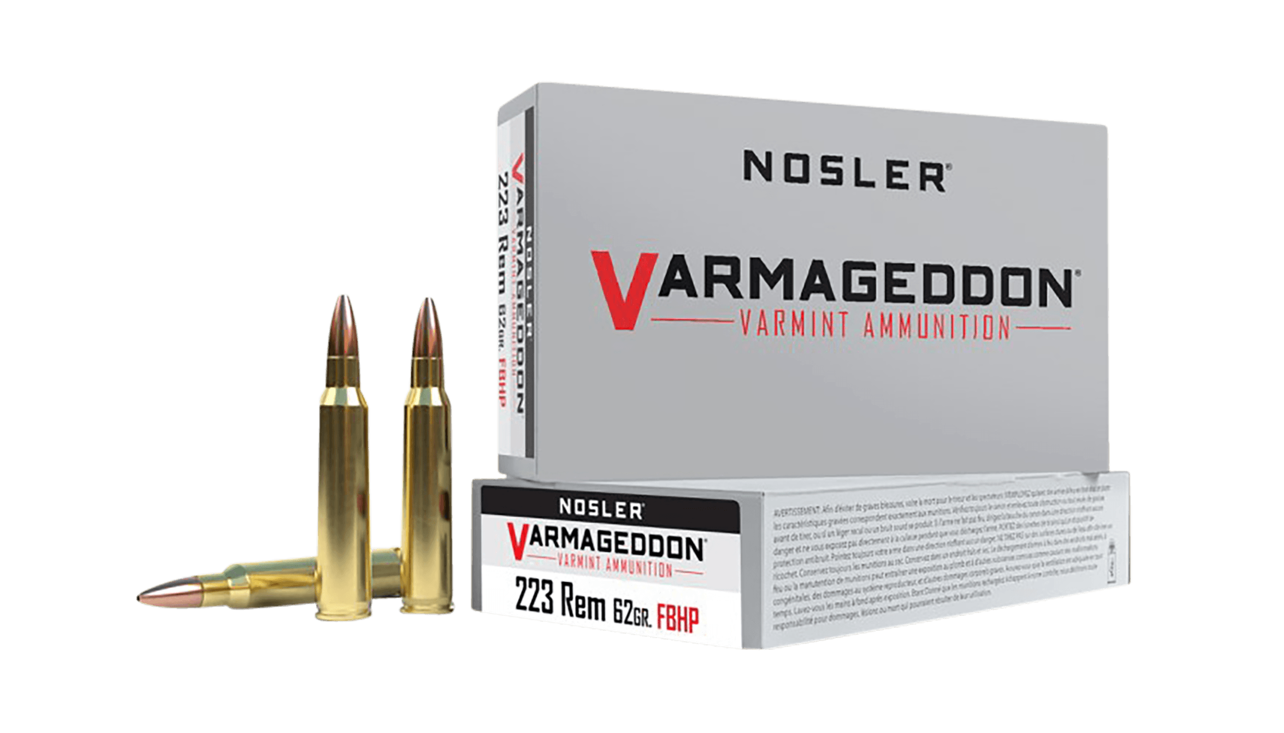 Nosler Varmageddon 223 Remington Vg Hollow Point Flat Base 62 Grain 20 Rounds