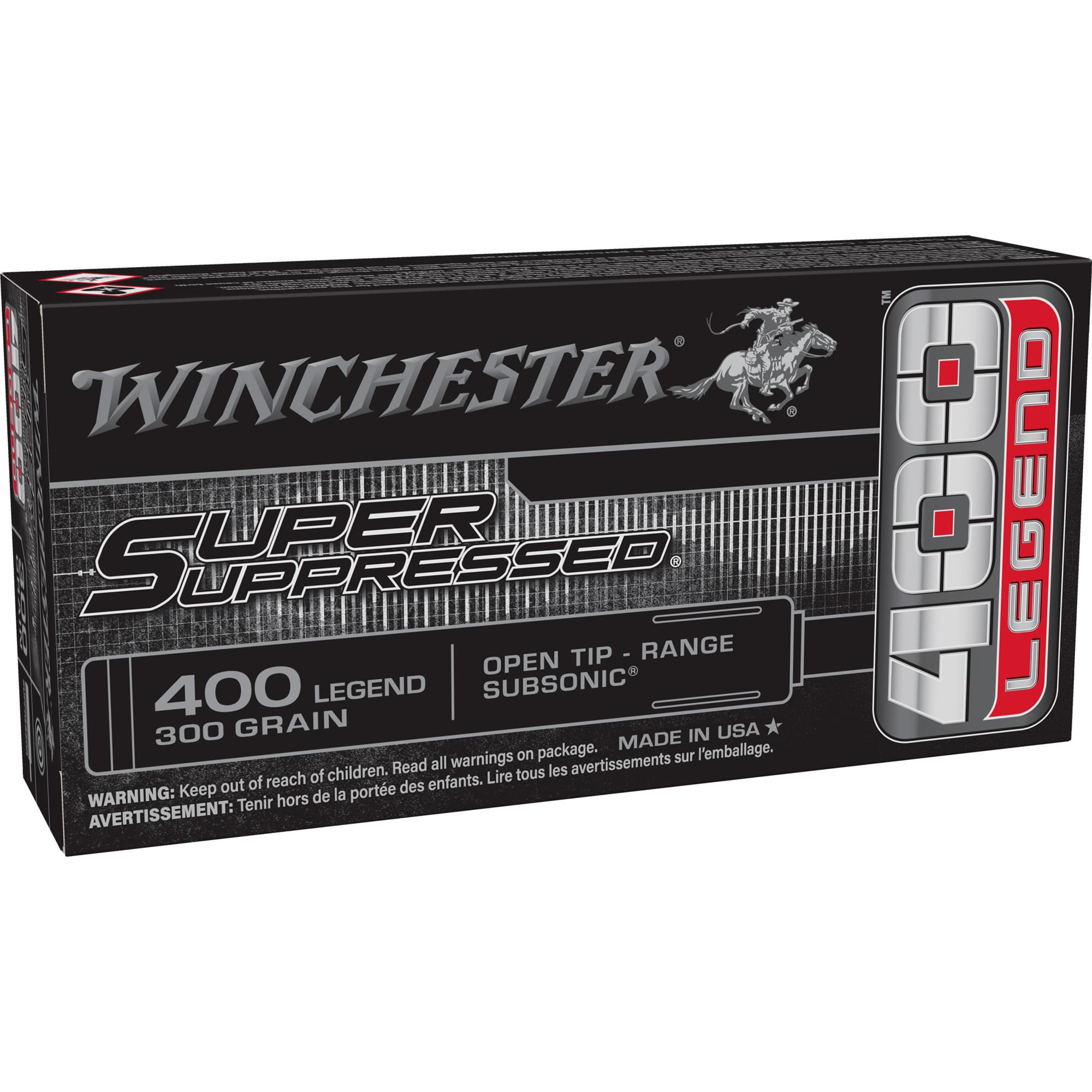 Winchester, Super Suppressed, 400 Legend, Open Tip, 300 Grain, 20 Rounds