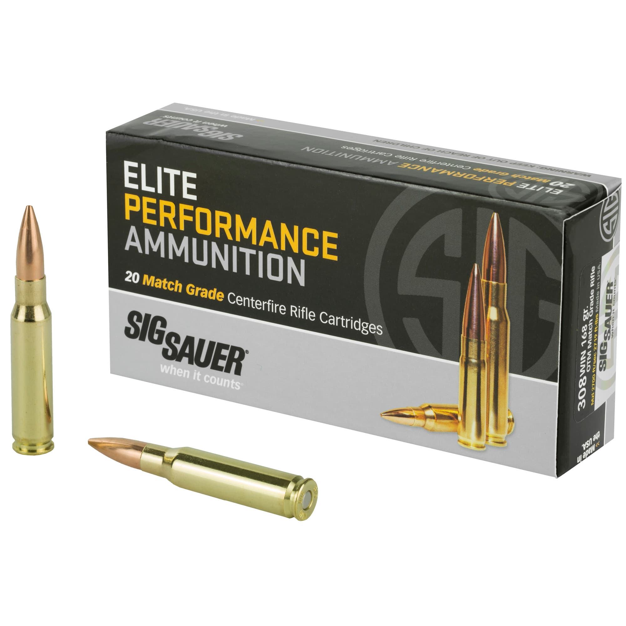 Sig Sauer Marksman Elite .308 Winchester Open Tip Match 168 Grain 20 Rounds
