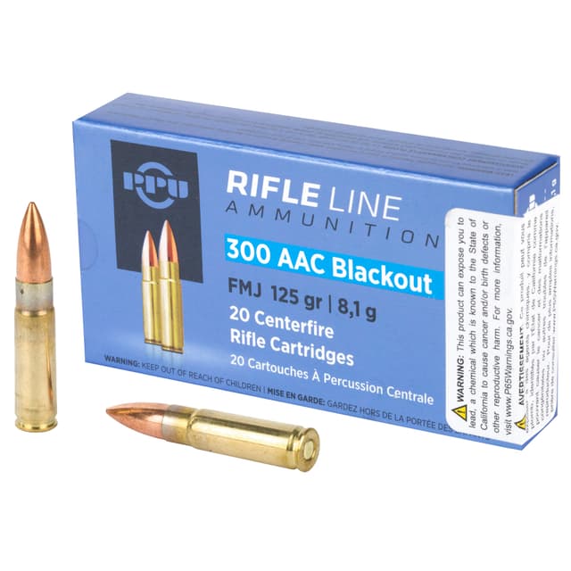 Prvi Partisan PPU PP300BF 300 AAC Blackout Full Metal Jacket 125 Grain 20 Rounds