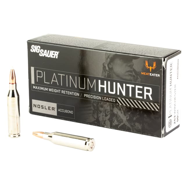Sig Sauer Platinum Hunter 243 Winchester Nosler AccuBond 90 Grain 20 Rounds