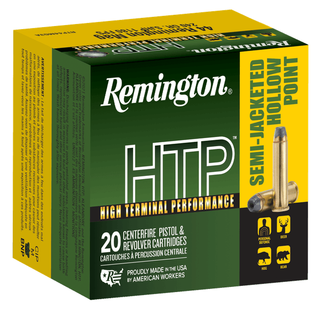 Remington HTP Handgun Ammo 44 Remington Magnum SJHP 240 Grain 20 Rounds
