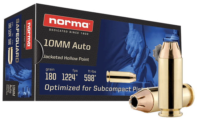 Norma Ammunition 801109265   10mm 180gr Jacketed Hollow Point 50 Rounds