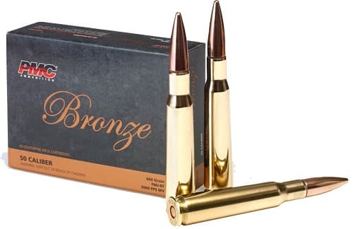 PMC Bronze .50 BMG Rifle Ammo - 660 Grain | FMJ-BT | 10rd Box