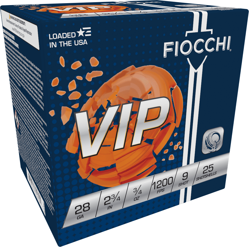 Fiocchi VIP Target, 28 Gauge, Shot, 3/4 oz, 25 Rounds
