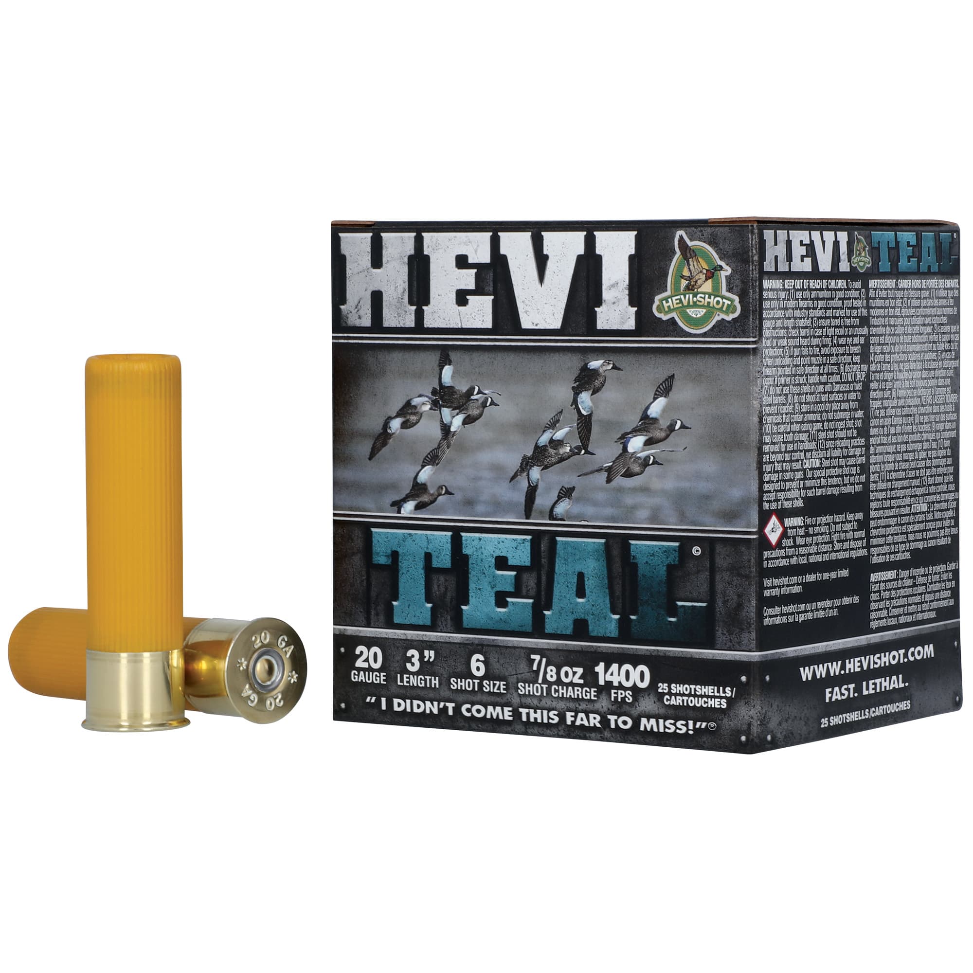 HEVI-Shot HS62006 HEVI-Teal  20Gauge 3" 7/8oz 6Shot 25 Rounds