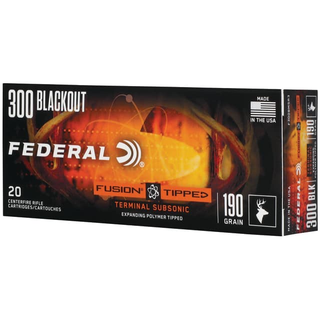 Federal Fusion Rifle Ammo 300 BLK 190 gr. Subsonic Expanding 20 rd.