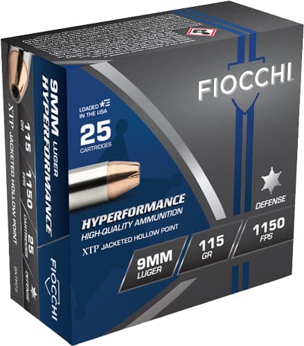 Fiocchi Hyperformance Defense Pistol Ammo 9mm 115 gr. XTPHP 25 rd.