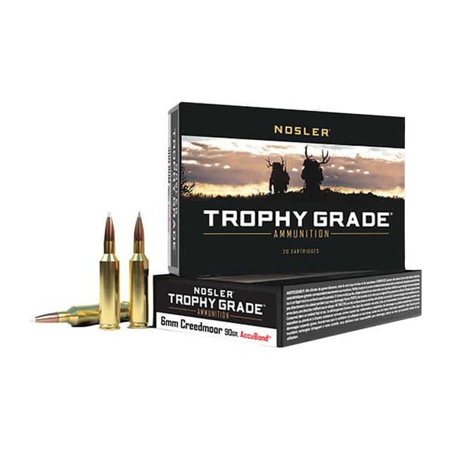 Nosler Trophy Grade 6mm Creedmoor Accubond Spitzer 90 Grain 20 Rounds